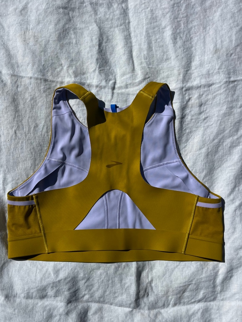 Brooks Drive 3-pocket Sports Bra in Mustard & Lavender